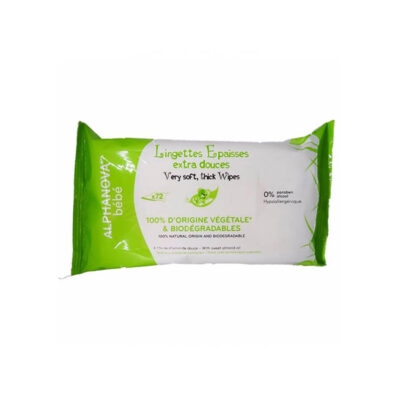 ALPHANOVA  Bebe Lingettes Epaisses Ext Douce 72 Pcs