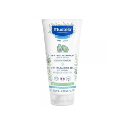 MUSTELA 2 EN 1 GEL NETTOYANT CHEV ET CORPS 200ML