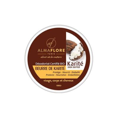 ALMAFLORE BEURRE DE KARITE DESODORISE POT 100GR