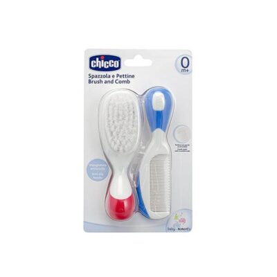 CHICCO  Brosse Et Peigne Rouge Et Bleu 0M+ Ref 5923