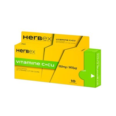 HERBEX Vitamine C+Cu 150Mg/900?g Boite 10 Comprimes