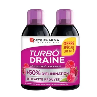 FORTE PHARMA TURBO DRAINE FRAMBOISE 500ML LOT DE 2
